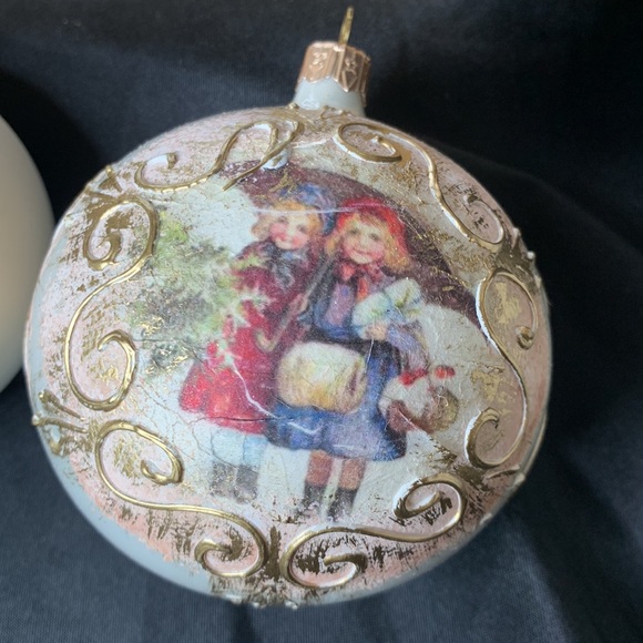 Set of 2 VITBIS hand blown / handmade glass Christmas ornaments made in Poland - Picture 4 of 10